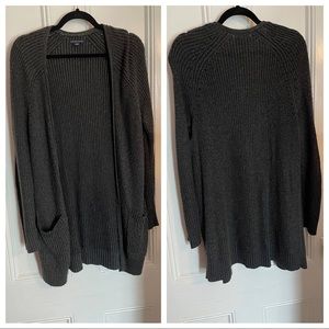 AEO dark grey open front long cardigan